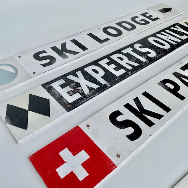 SIGN, Ski - Mountain Pointer (Set of 3) 80 x 10cm each panel